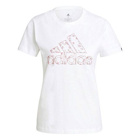Camiseta Adidas Estampada Floral Branco Feminino