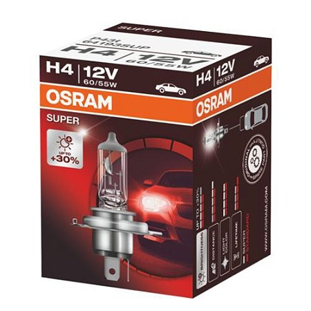 Lampada H4 super 30% Osram 60/55w 12v Cada