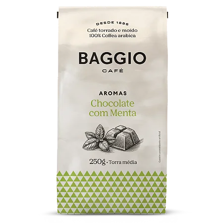 CAFÉ TORRADO E MOÍDO AROMAS CHOCO MENTA 250G - BAGGIO