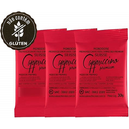 KIT COM 3 MONODOSES 30G CADA - CAPPUCCINO PREMIUM SUISSE = 90G