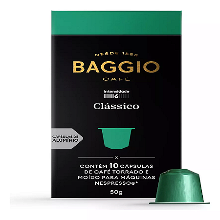 CAFÉ EM CÁPSULA COMPÁTIVEL NESPRESSO GOURMET CLÁSSICO BAGGIO 10CAPS