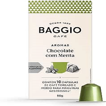CAFÉ EM CÁPSULA COMPATÍVEL NESPRESSO AROMA CHOCO MENTA BAGGIO 10UN
