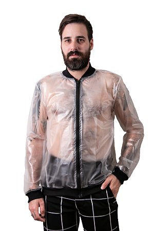 jaqueta transparente masculina