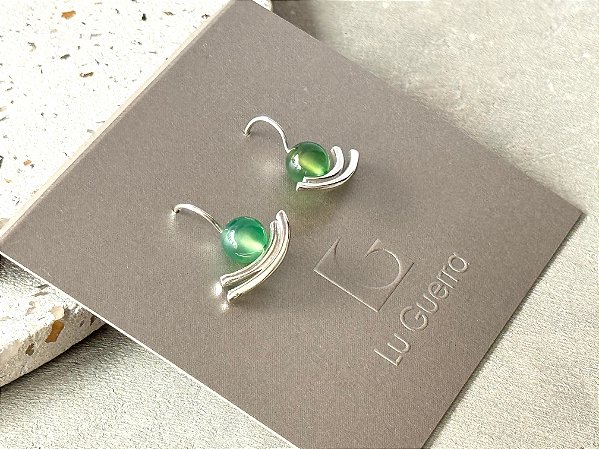 BRINCO GAIVOTA QUARTZO VERDE