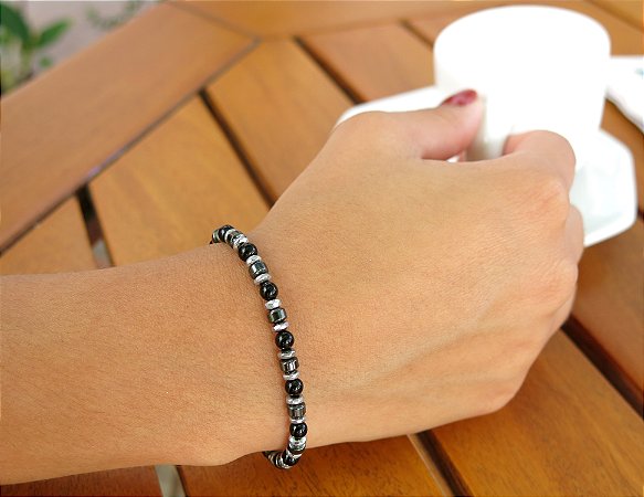 PULSEIRA COM ÁGATA E HEMATITA