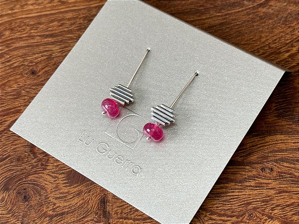 BRINCO GRETA COM TURMALINA ROSA