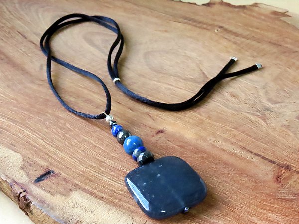 PÊNDULO QUARTZO, LÁPIS LAZULI E HEMATITA
