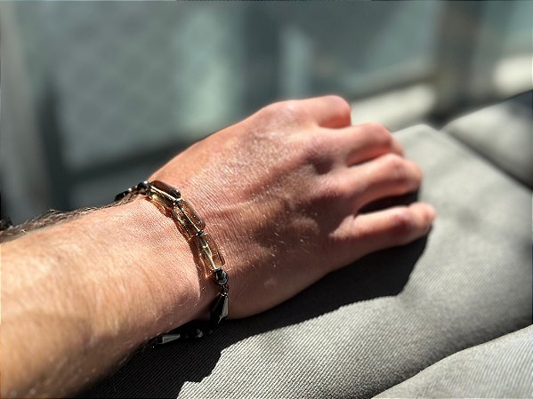 PULSEIRA UNISSEX QUARTZO FUMÊ E HEMATITA