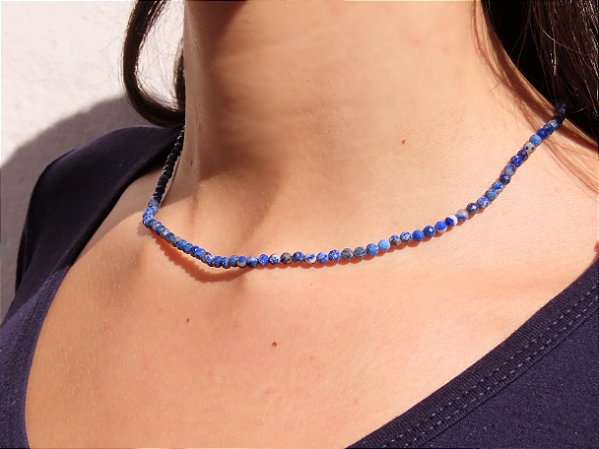 COLAR DELICADO LÁPIS LAZULI II LÁPIS LAZÚLI