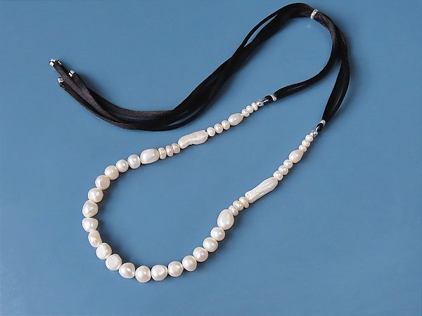 COLAR SEDA PÉROLA BIWA E KESHIS II