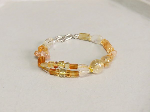 PULSEIRA EXÓTICA CITRINO E TOPÁZIO IMPERIAL