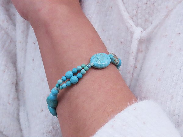PULSEIRA EXÓTICA HOWLITA TURQUESA I