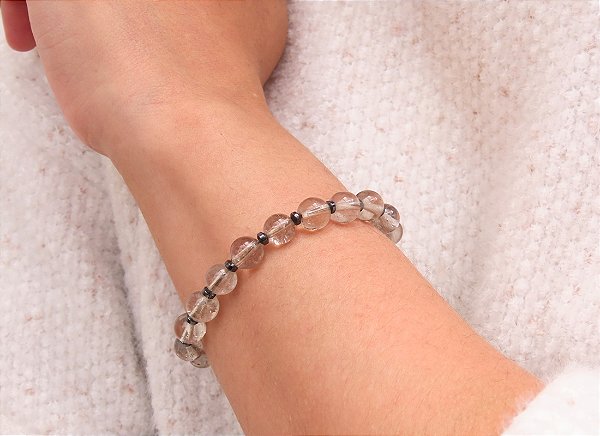 PULSEIRA QUARTZO FUMÊ E HEMATITA