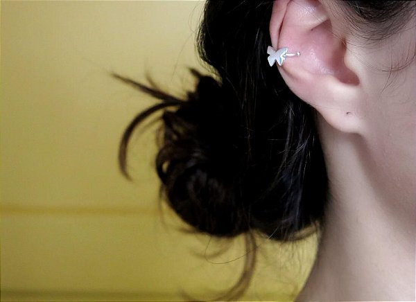 EAR CUFF BORBOLETA PRATA