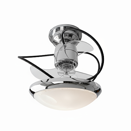 Ventilador de Teto Treviso Cromado Bali Chave Parede Bivolt