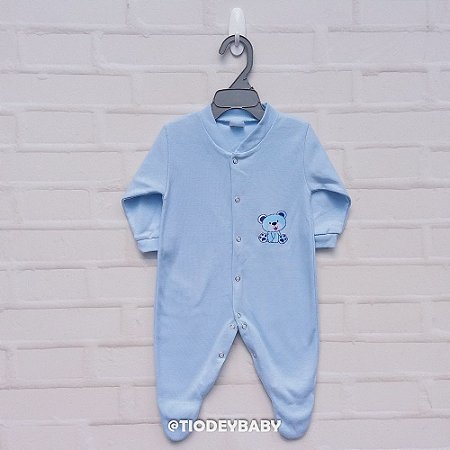 Macacão Bebê Suedine Azul Bebê