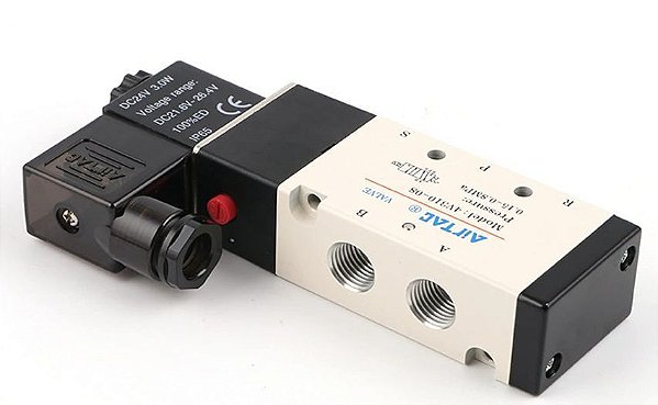 VALVULA SOLENOIDE 5/2 VIAS 1/4 SIMPLES SOLENOIDE 220V AIRTAC PUMA 030