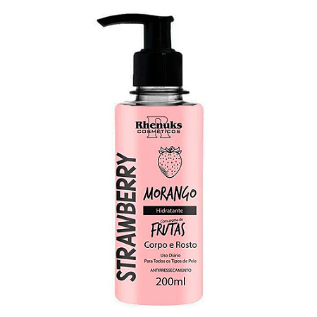 Hidratante corpo e Rosto Morango- Rhenuks