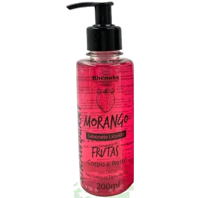 Sabonete Liquido corpo e  rosto Rhenuks Morango