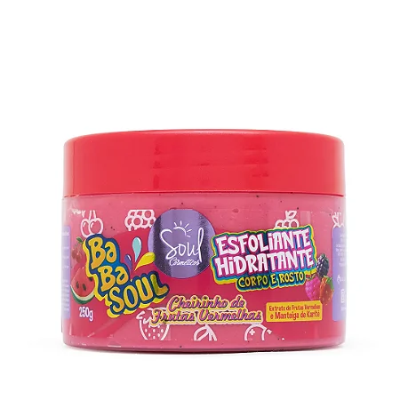 Esfoliante Hidratante para Corpo e Rosto Cheirinho de Frutas Vermelhas - Babasoul 250g