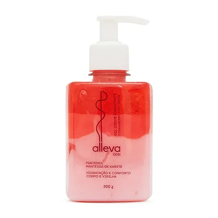 Gel Creme Hidratante Stawberrt and Cream para o Corpo e Virilha- Alleva