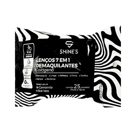 Lenço Demaquilante 7 em 1 Colágeno Shines