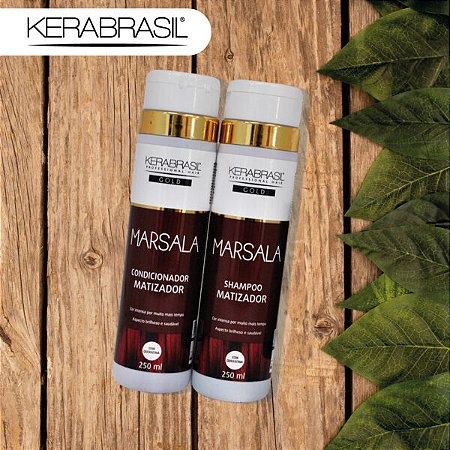 KIT de Shampoo e Condicionador Matizador Marsala 250ml  Kerabrasil