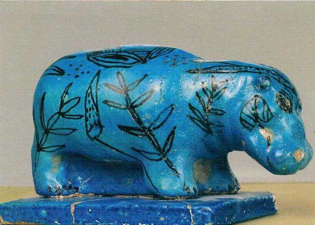 Cartão Statuette of a Hippopotamus