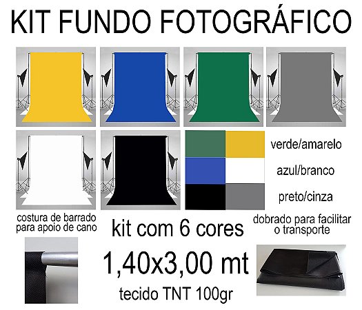 Kit 06 Fundos Infinito TNT Coloridos