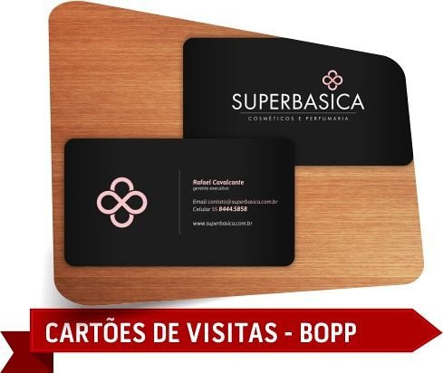 1000 - Cartões de Visita Laminação BOPP + Verniz Local F/V