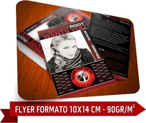 10.000 - FLYER FORMATO 10X14 CM - 90GR/M2