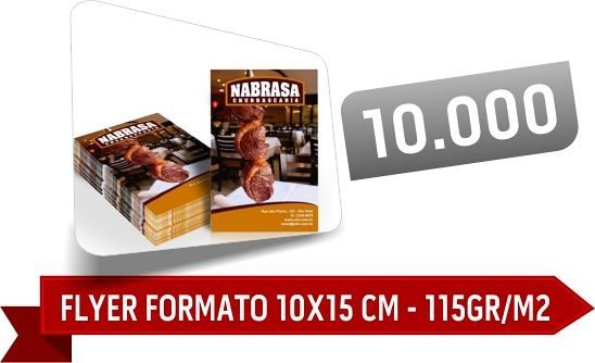 10.000 - FLYER FORMATO 10X15 CM - 115GR/M2