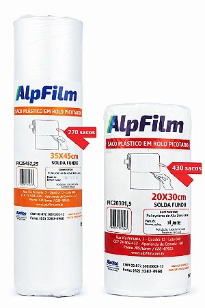 Combo Picotado em dobro P & M - (1 unidade de Saco Picotado 20X30cm + 1 unidade de Saco Picotado 35X45cm) - C29