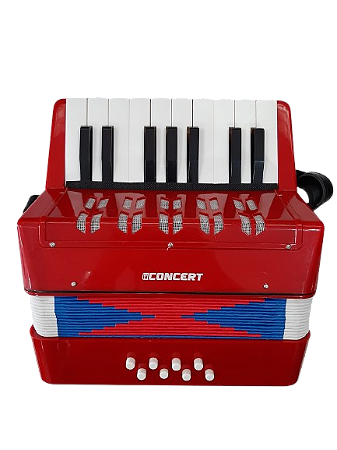 Sanfona Acordeon Infantil 8 Baixos 17 Teclas Vermelho CA8