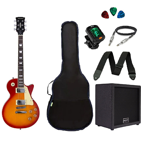 Kit Guitarra Strinberg Les Paul LPS230 + Amplificador + Afinador Digital + Acessórios Cherry