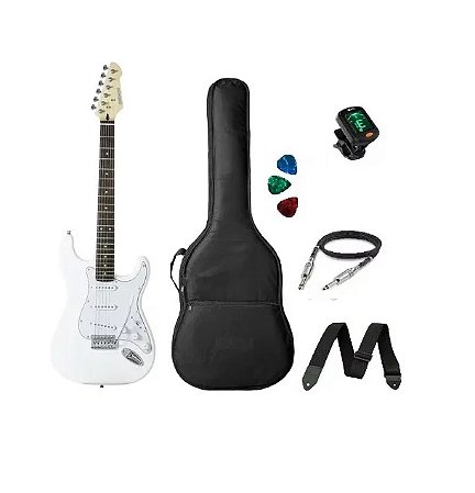 Kit Guitarra Strinberg Rockwave Rw50 Branca