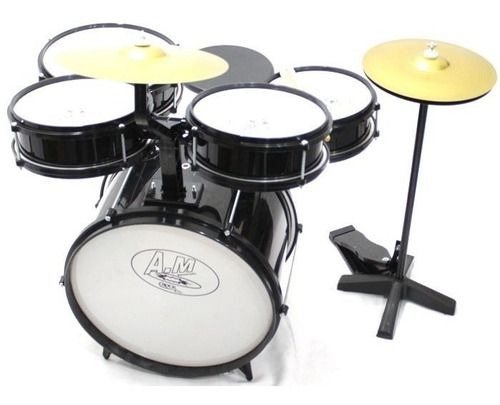 Bateria Infantil Profissional ROCK BABY (AM) - Preta Com Chimbal