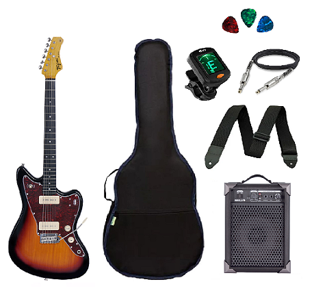 Kit Guitarra Tagima Tw61 Woodstock Sunburst Amplificador