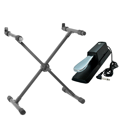 Kit Suporte Teclado X + Pedal Sustain
