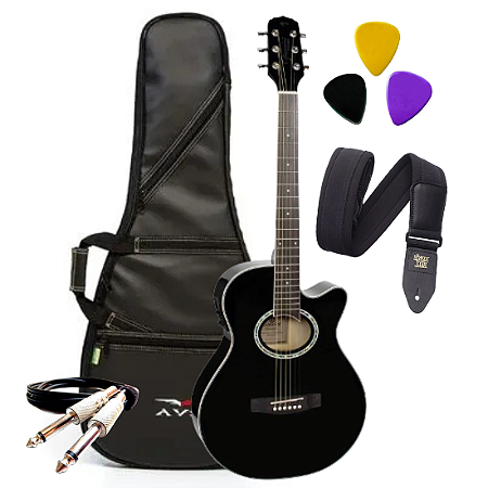 Kit Violão eletroacústico Giannini Performance GSF-1D Preto