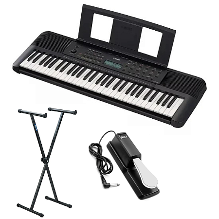 Kit Teclado Yamaha PSR E283 5/8 Preto