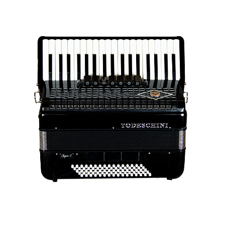 Acordeon Todeschini 37 Teclas 80 Baixos Preto YW870 c/ Bag