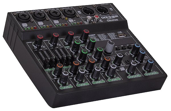 Mesa De Som Ll Audio Dmc6 6 Canais Usb Com Eq Deslizante