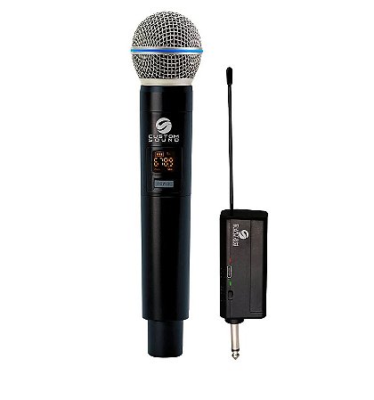 Microfone S/ Fio Custom Sound Cw70 Uhf Mao Recarregavel