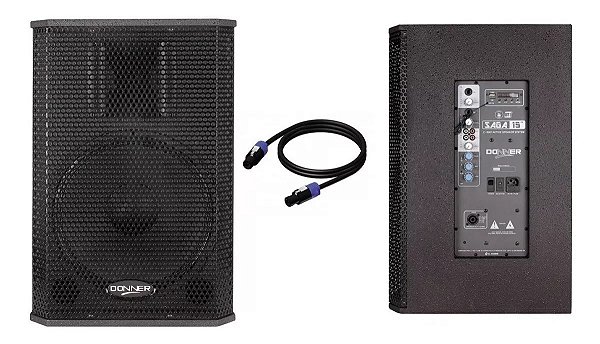 Kit Caixa Ativa + Passiva 15 300w Saga Usb Bt Cabo