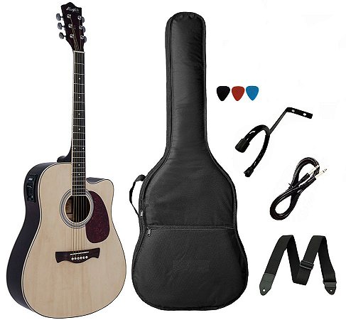 Kit Violão Tagima Memphis dreadnought aço MD18 Natural