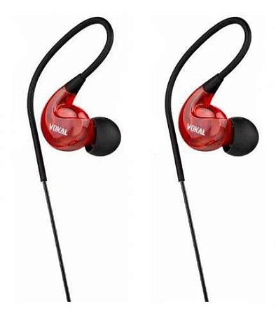 Fone de Ouvido Vokal E40 In Ear Vermelha