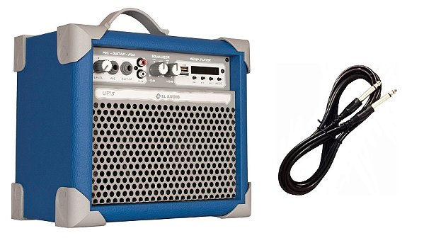 Caixa de Som Amplificada Multiuso UP!5 BLUETOOTH - Azul CABO P10 BRINDE