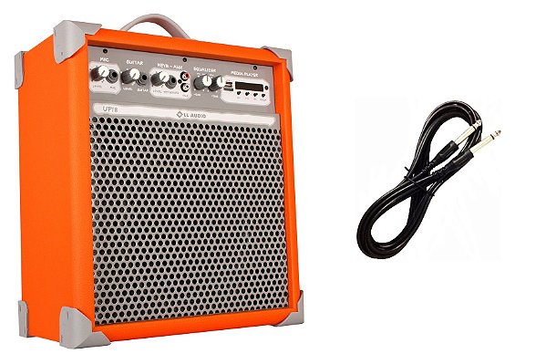 Caixa de Som Amplificada Multiuso UP!8 BLUETOOTH - Laranja CABO P10 BRINDE