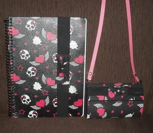 kit bolsa infantil e caderno